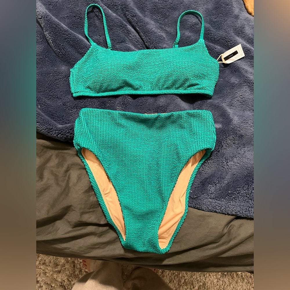 Jcrew textured bikini - high rise bottoms (top sold separate)